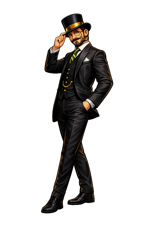 Grafik: LinkLord stehend mit Stock