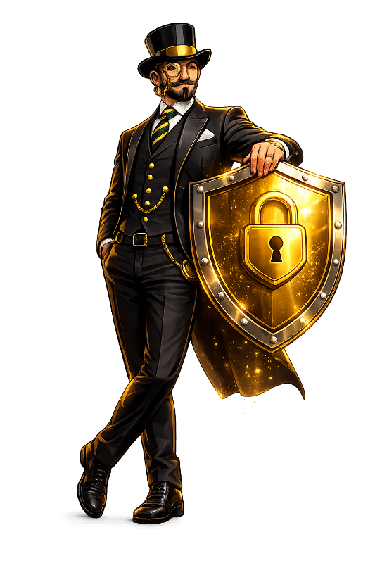 Grafik: LinkLord stehend mit Stock